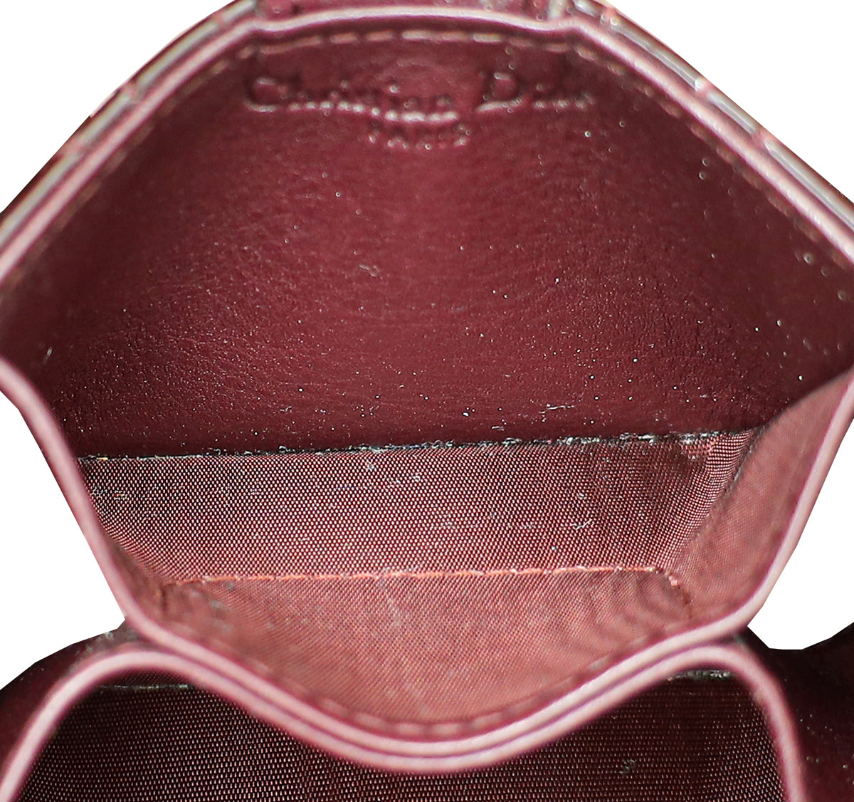 Christian Dior Burgundy Lady Dior 5 Gusset Card Holder