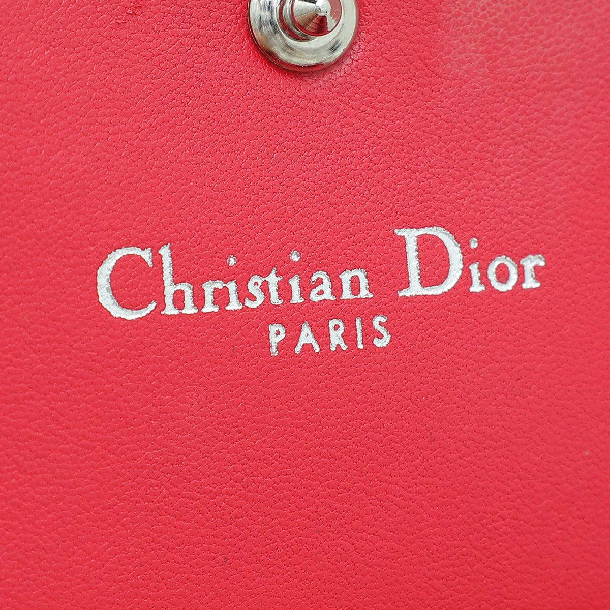 Christian Dior Red Diorama Trifold Wallet