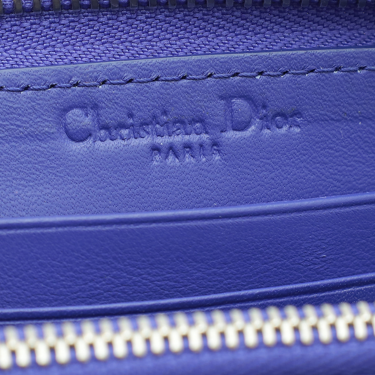 Christian Dior Blue Violet Lady Dior Voyageur Wallet