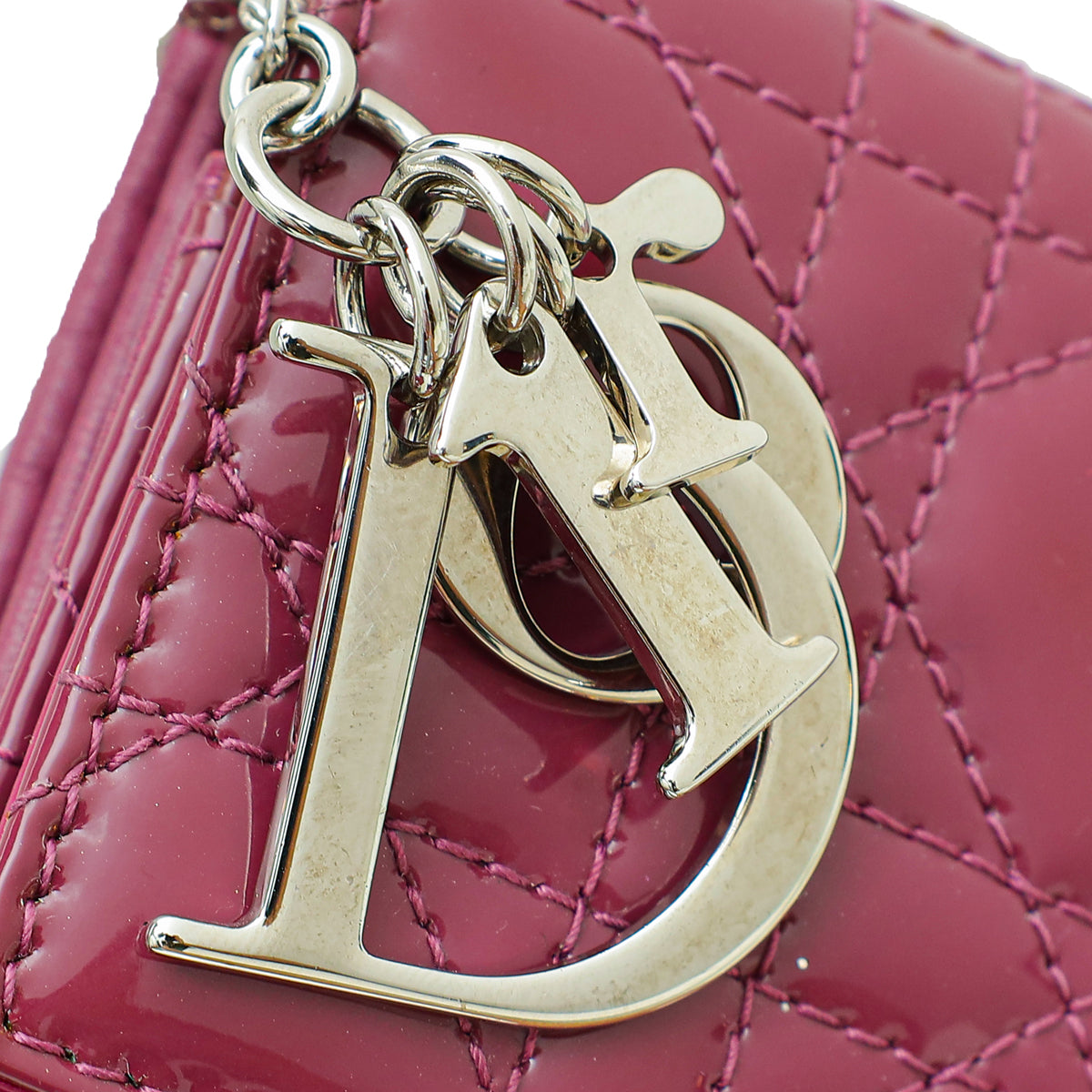 Christian Dior Dark Mauve Lady Dior Chain Wallet