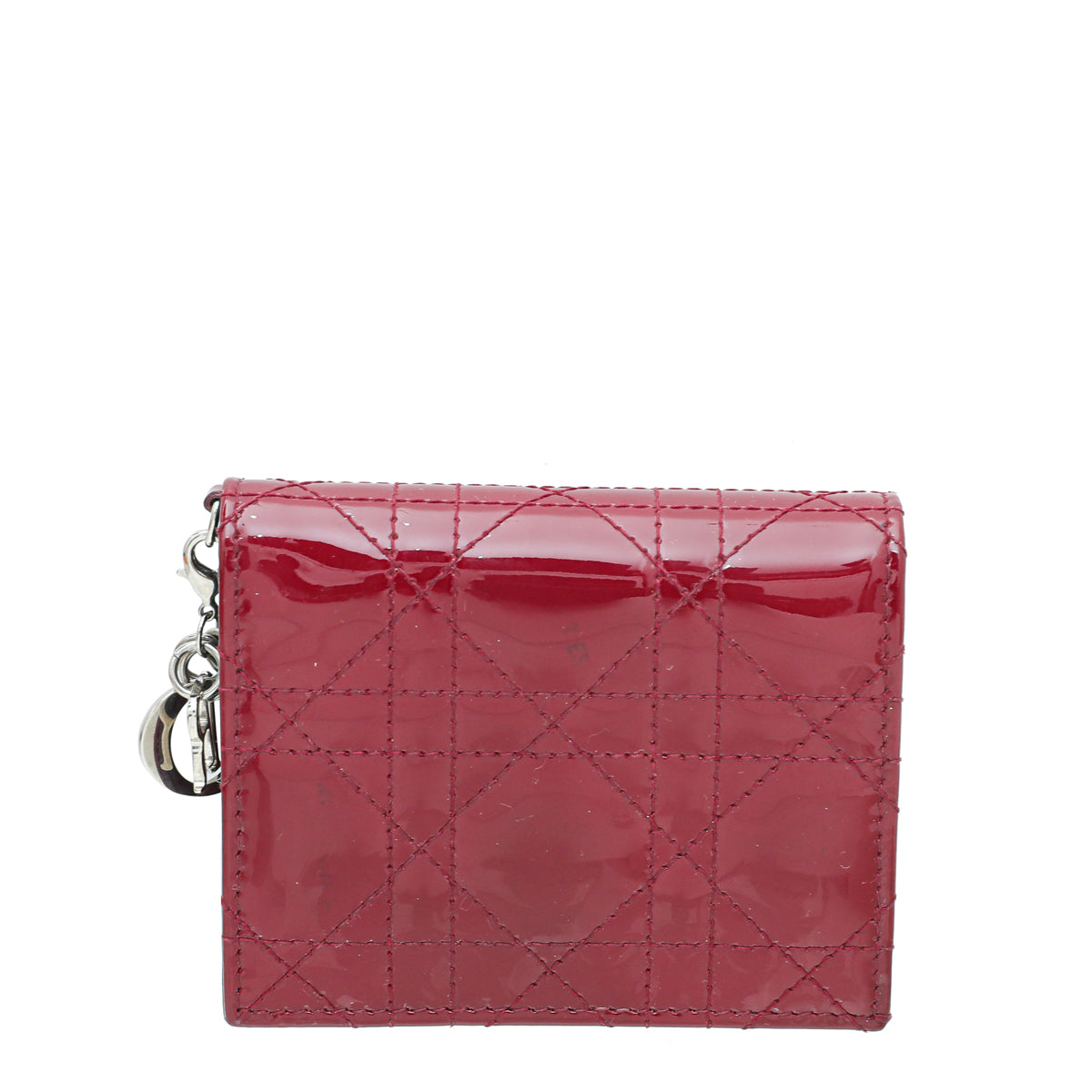 Christian Dior Cerise Lady Dior Patent Mini Wallet