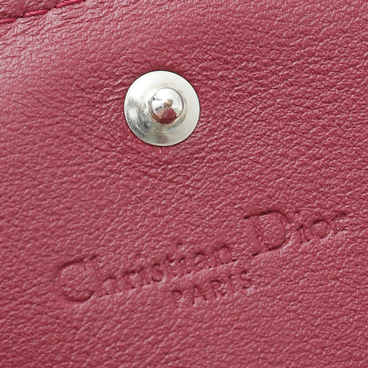 Christian Dior Cerise Lady Dior Patent Mini Wallet