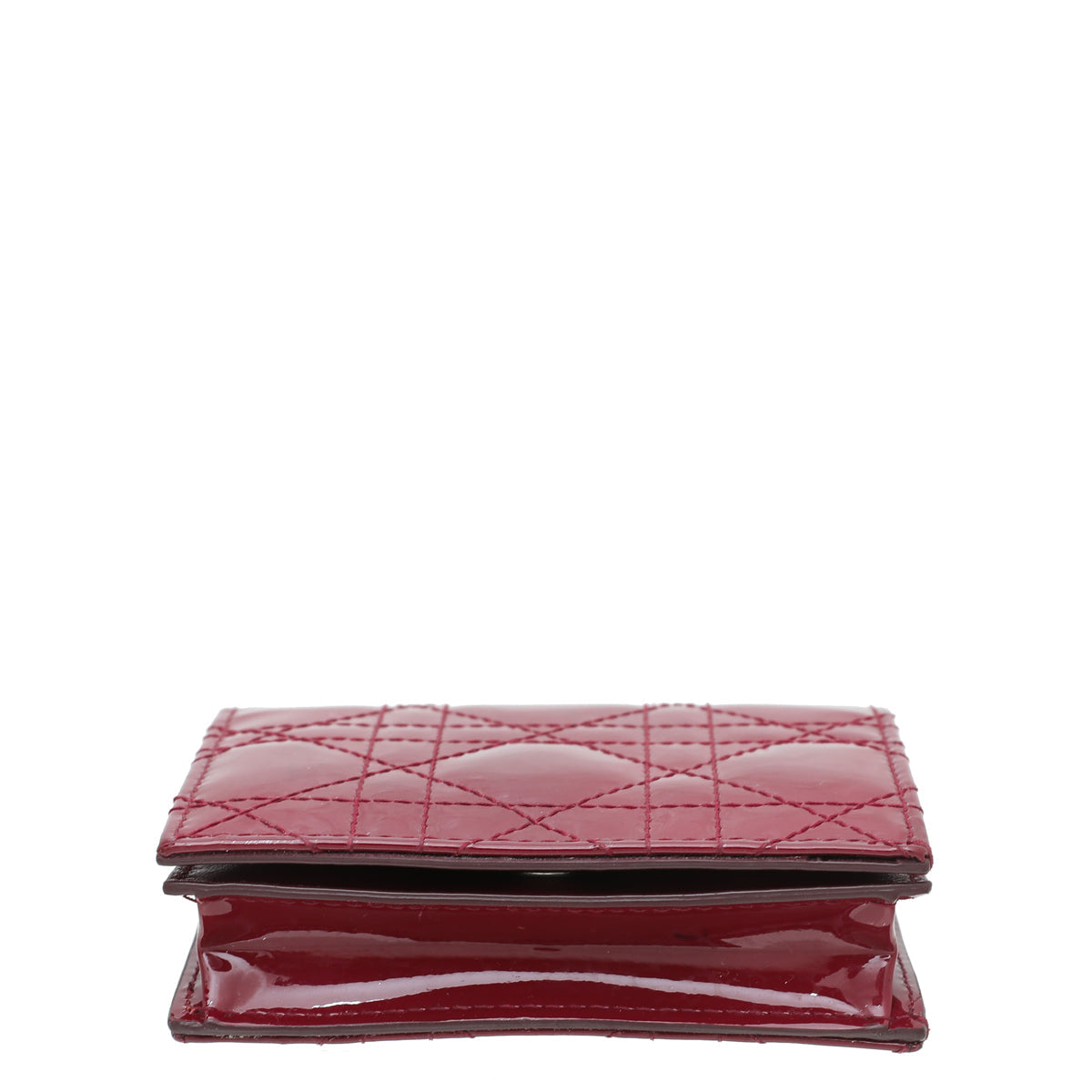 Christian Dior Cerise Lady Dior Patent Mini Wallet