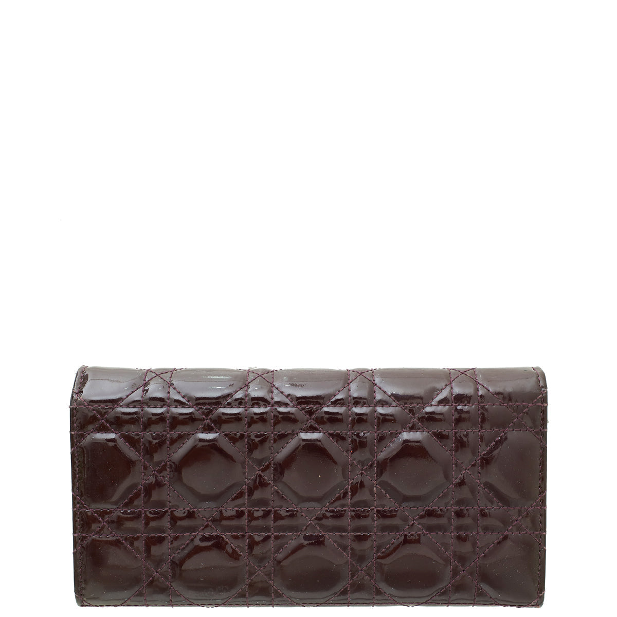 Christian Dior Aubergine Lady Dior Chain Wallet