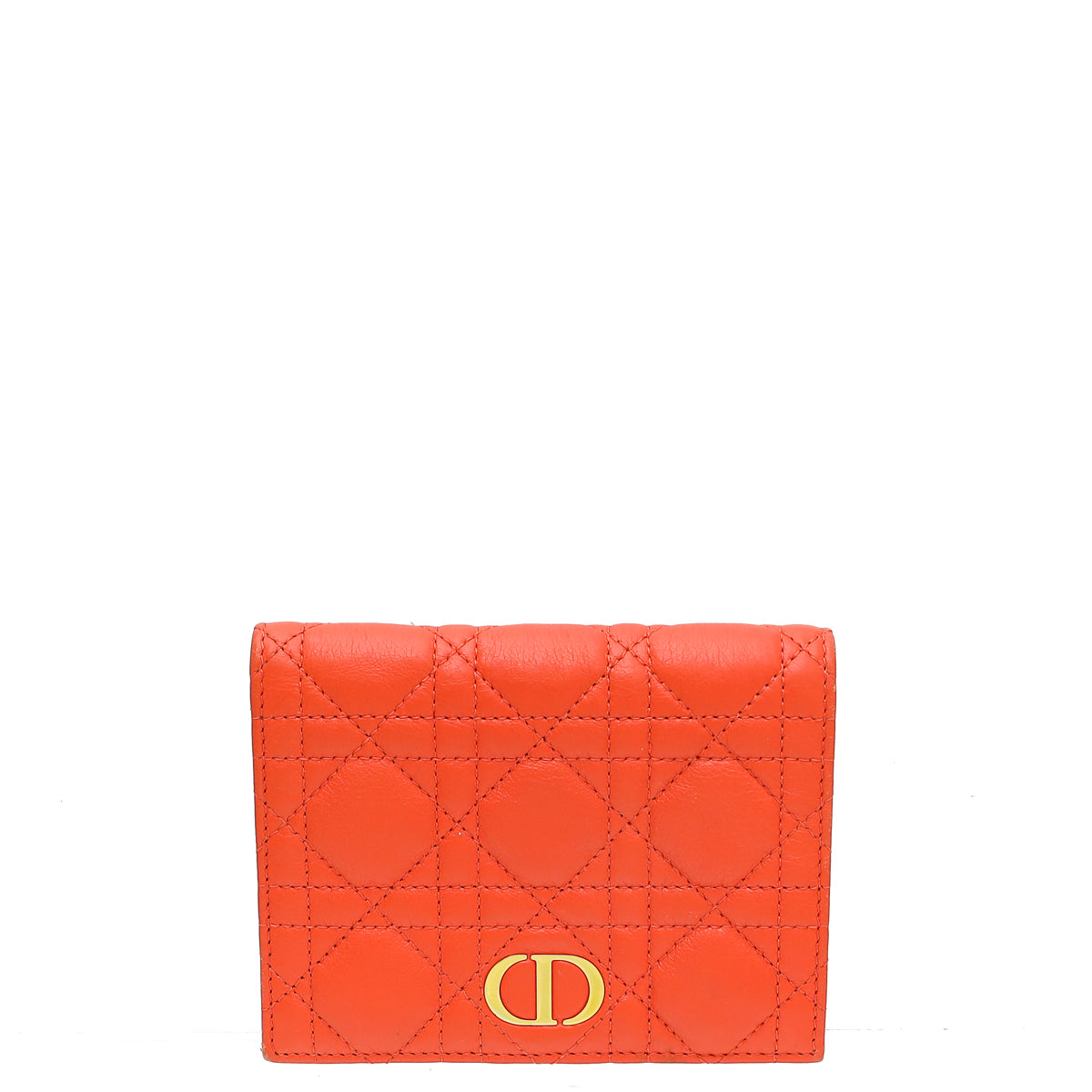 Christian Dior Orange Caro Bifold Wallet