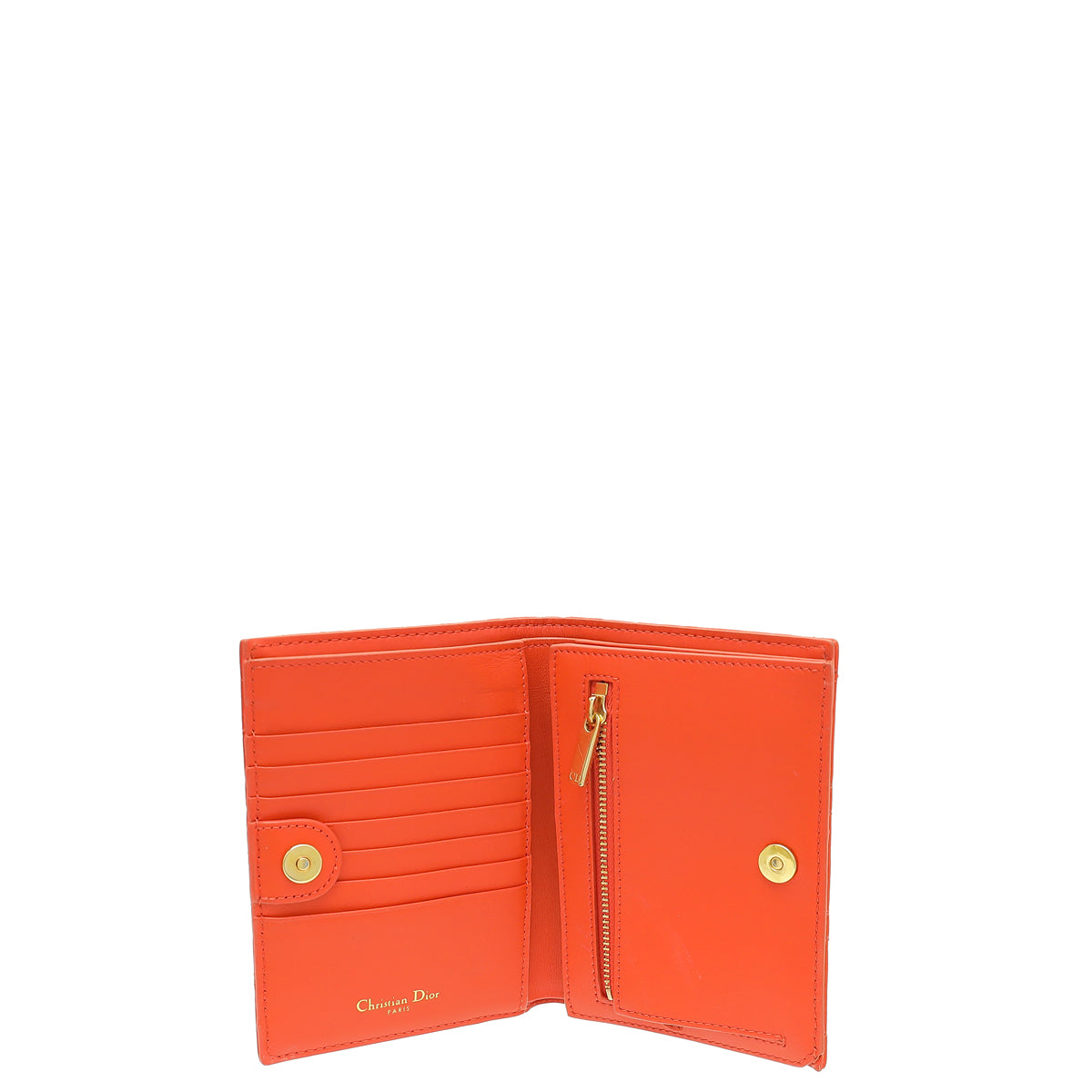 Christian Dior Orange Caro Bifold Wallet