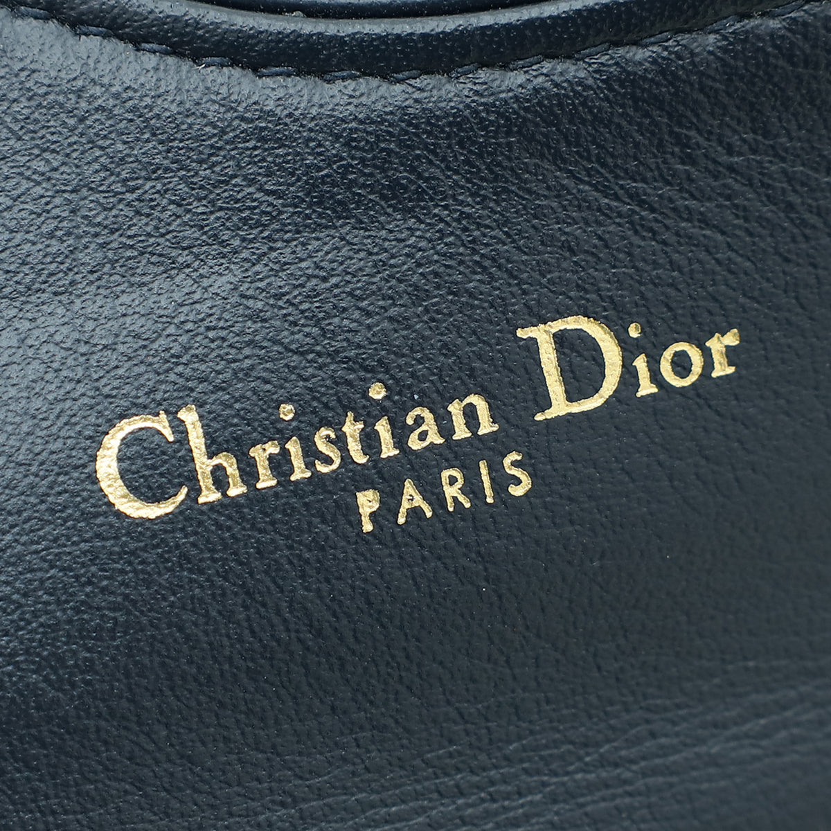 Christian Dior Navy Blue Oblique Saddle Flap Card Holder