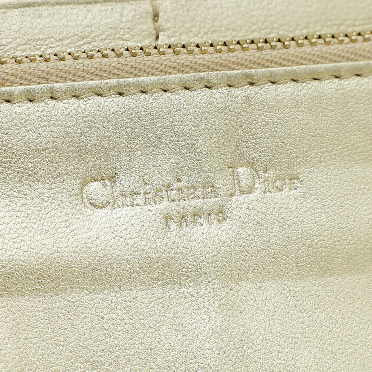 Christian Dior Gold Diorissimo Zip Around Organizer Wallet