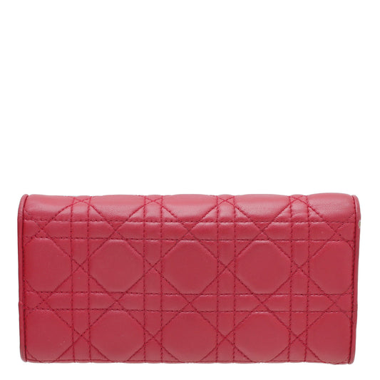 Christian Dior Red Lady Dior Rendezvous Chain Wallet