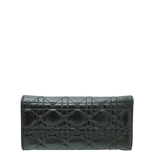 Christian Dior Black Lady Dior Chain Wallet