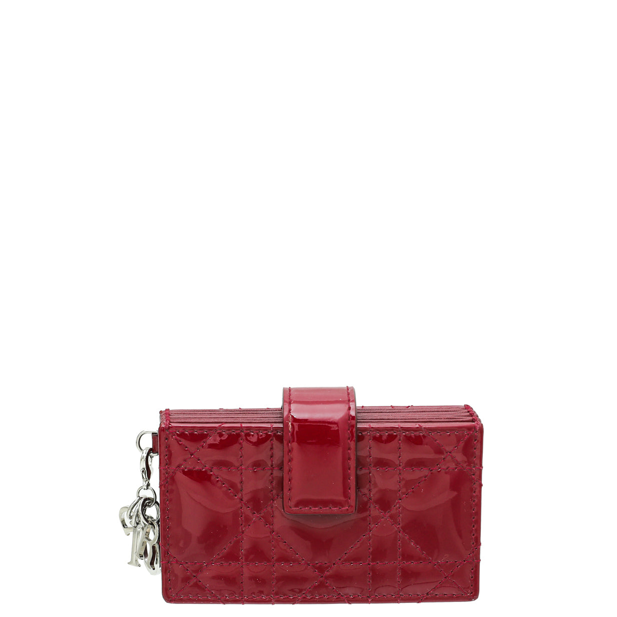 Christian Dior Cherry Red Lady Dior 5-Gusset Card Holder