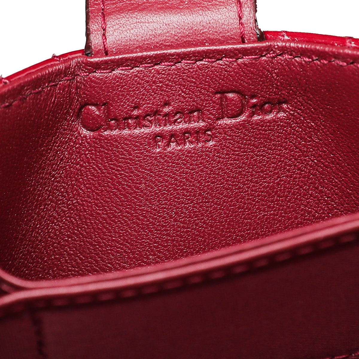 Christian Dior Cherry Red Lady Dior 5-Gusset Card Holder