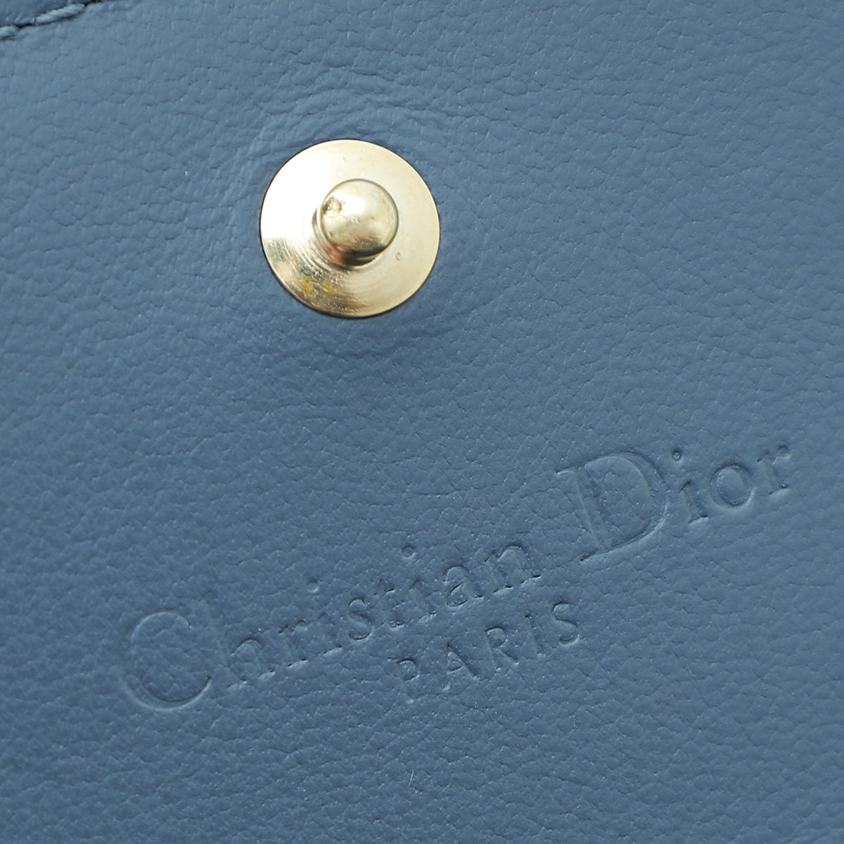 Christian Dior Cloud Blue Lady Dior Patent Mini Wallet