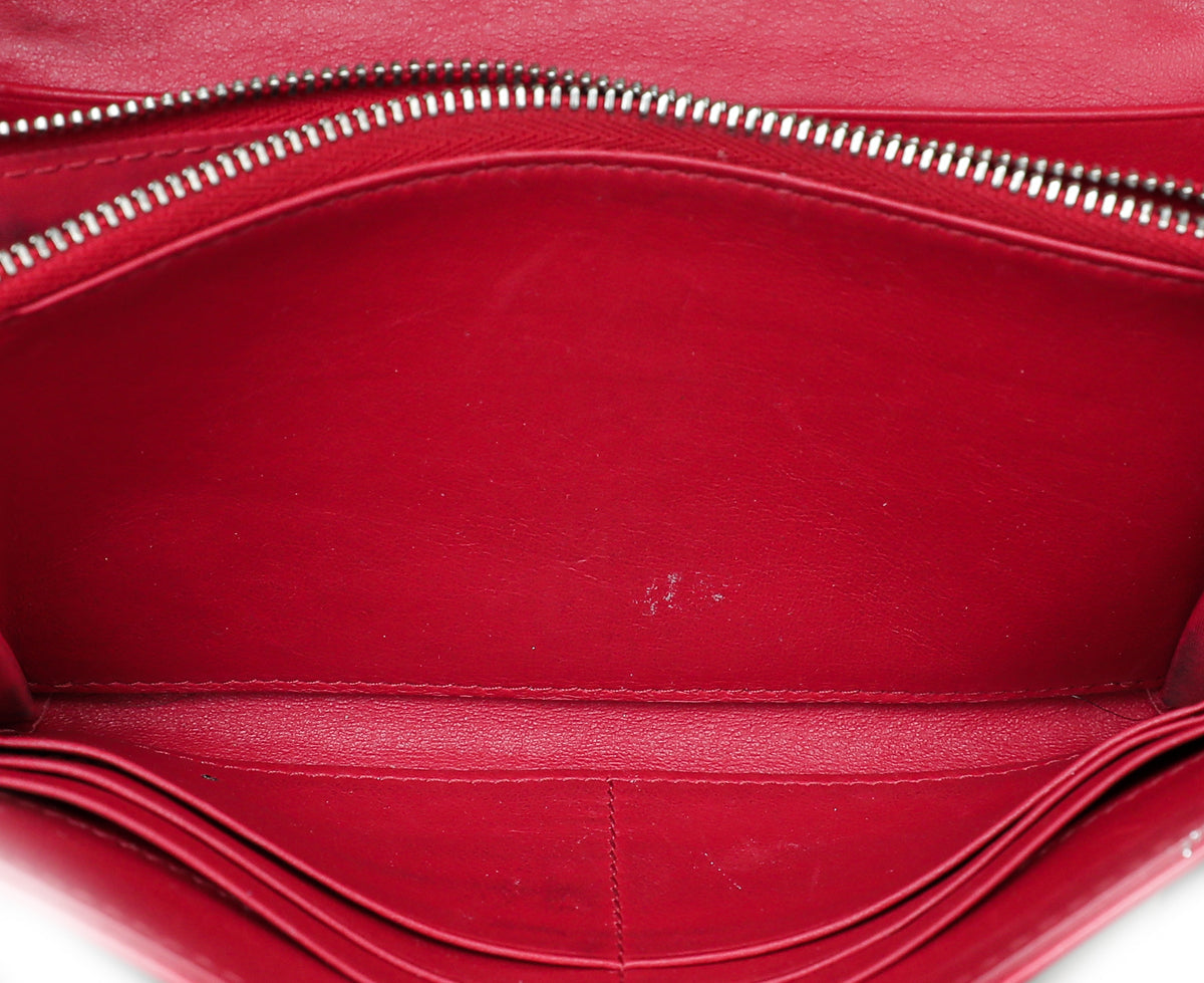 Christian Dior Red Lady Dior Chain Wallet