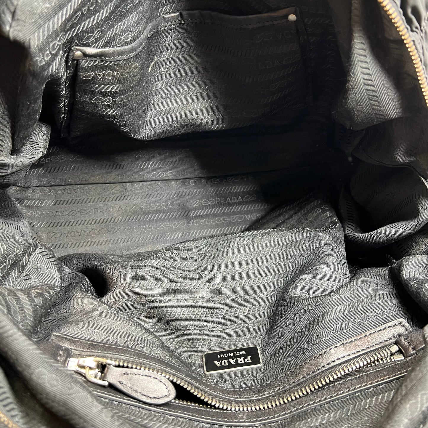 PRADA Gaufre Black Tessuto Nylon Satchel Bag