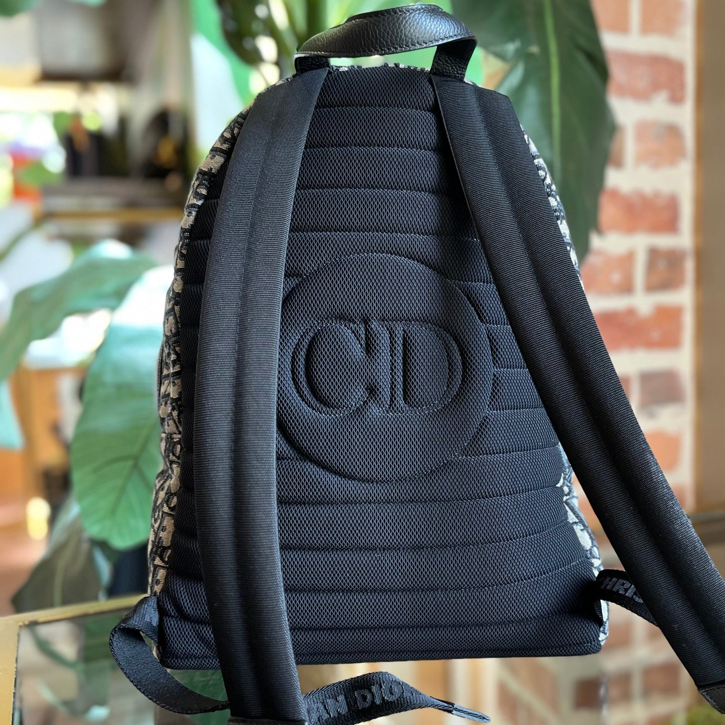 DIOR Navy Blue Oblique Jacquard Rider Backpack