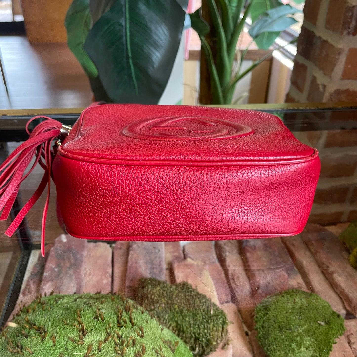 GUCCI Red Leather Soho Crossbody