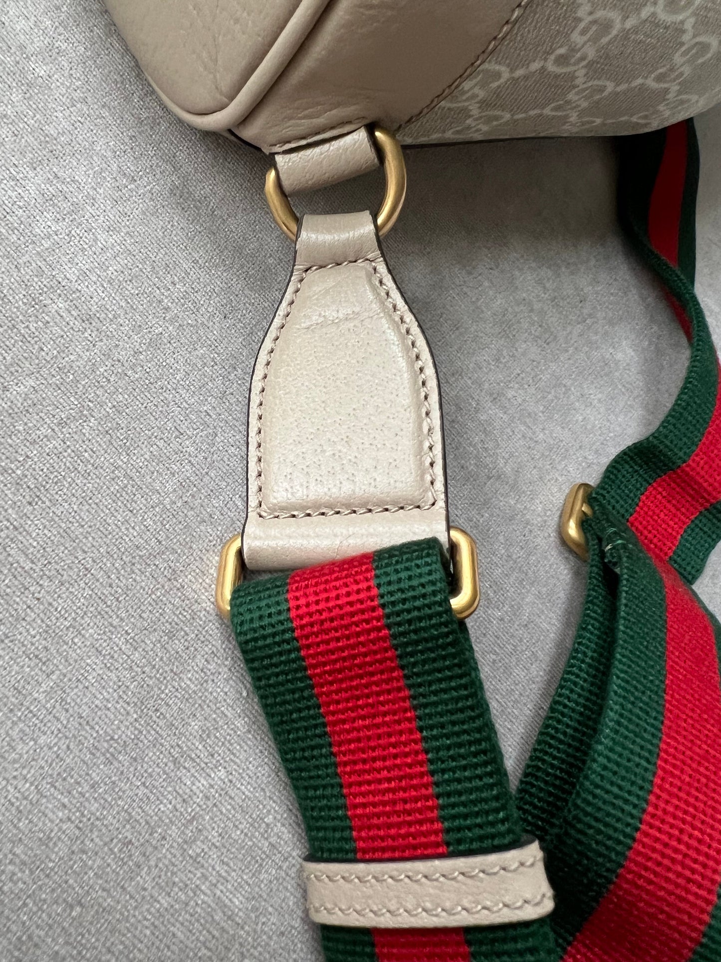 Gucci Beige and White Supreme Canvas Backpack (RRP £1500)