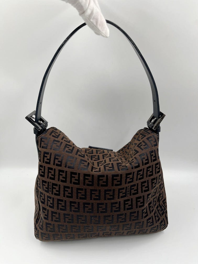 Vintage Fendi Mini Mamma Baguette in Brown Zucchino Canvas