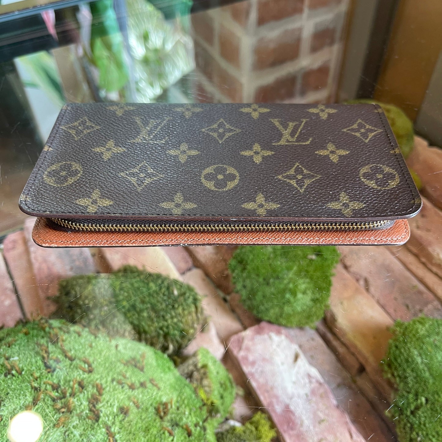 LOUIS VUITTON Porte Monnaie Vintage Brown Canvas Zippy Wallet TS