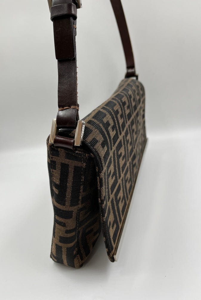 Vintage Fendi Shoulder Bag in Zucca Monogram Canvas