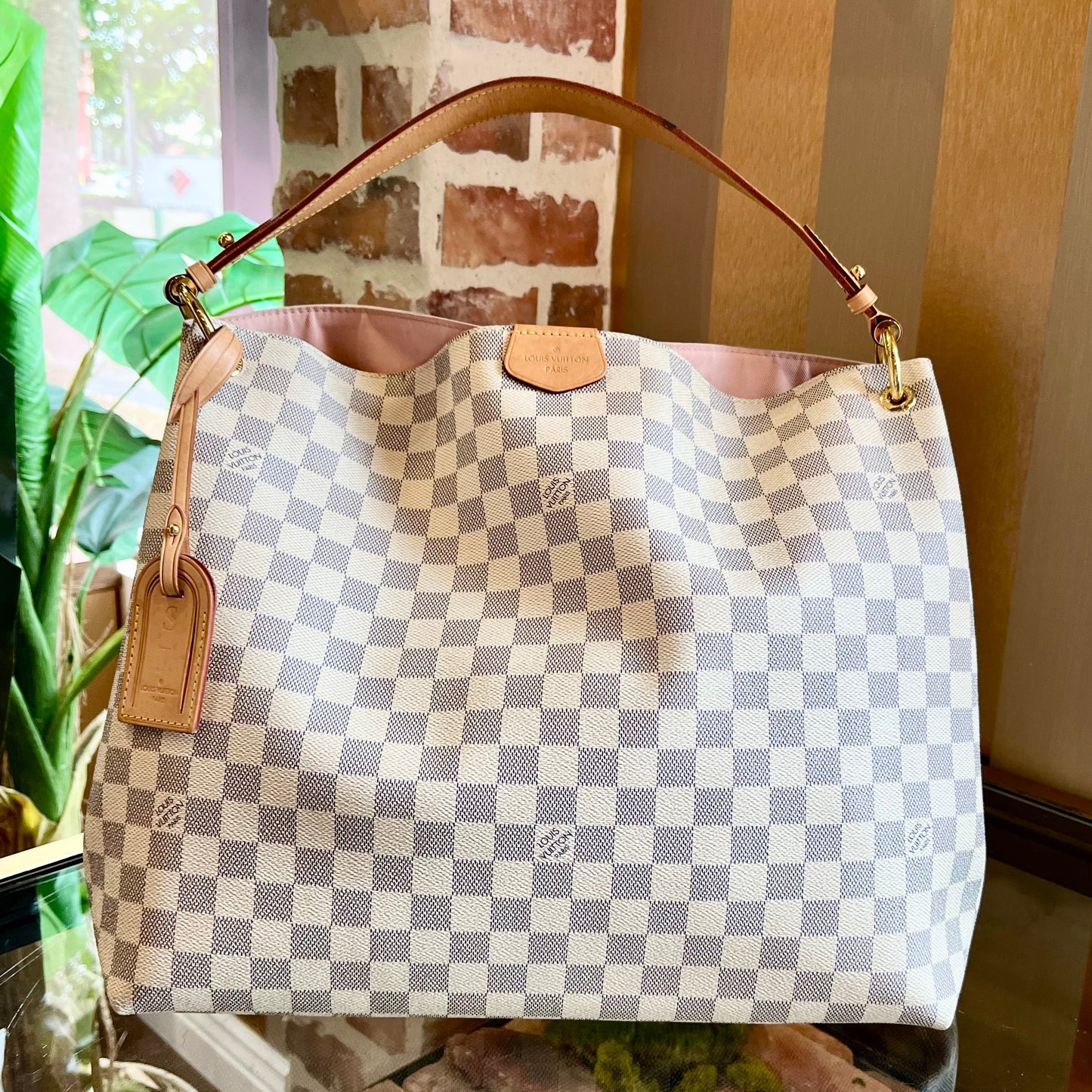 LOUIS VUITTON Damier Azur Graceful MM Hobo