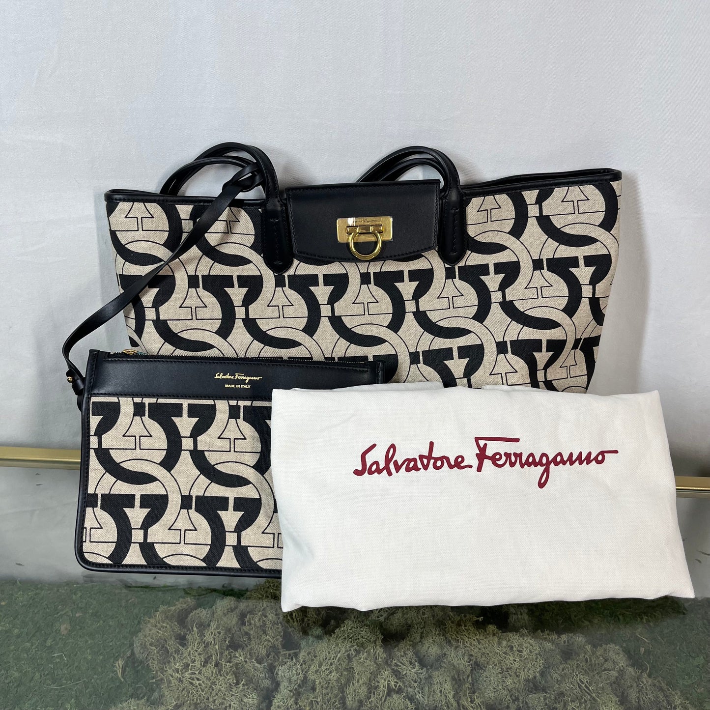 SALVATORE FERRAGAMO Canvas Tote Bag