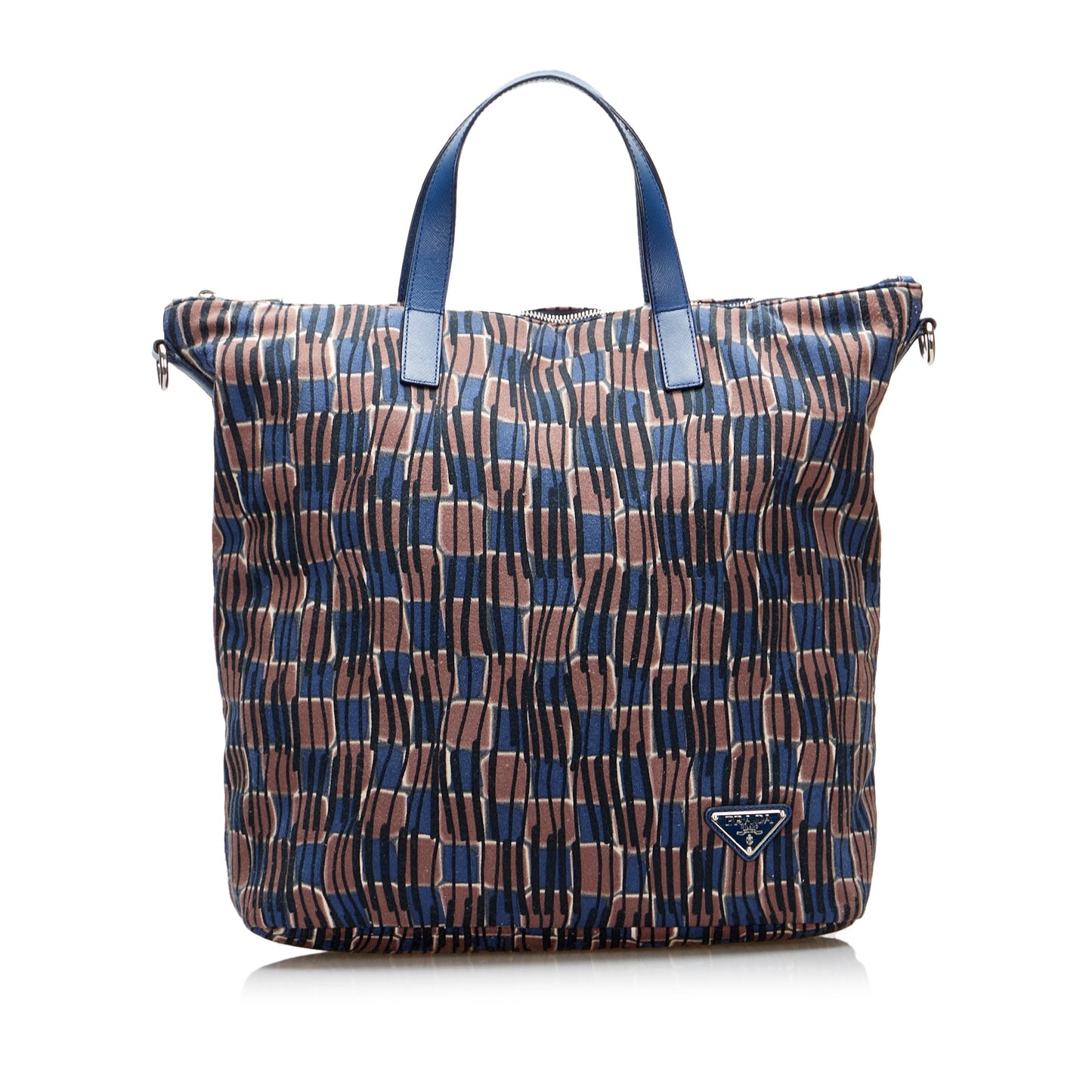 Prada Tessuto Stampato Blue Nylon Canvas