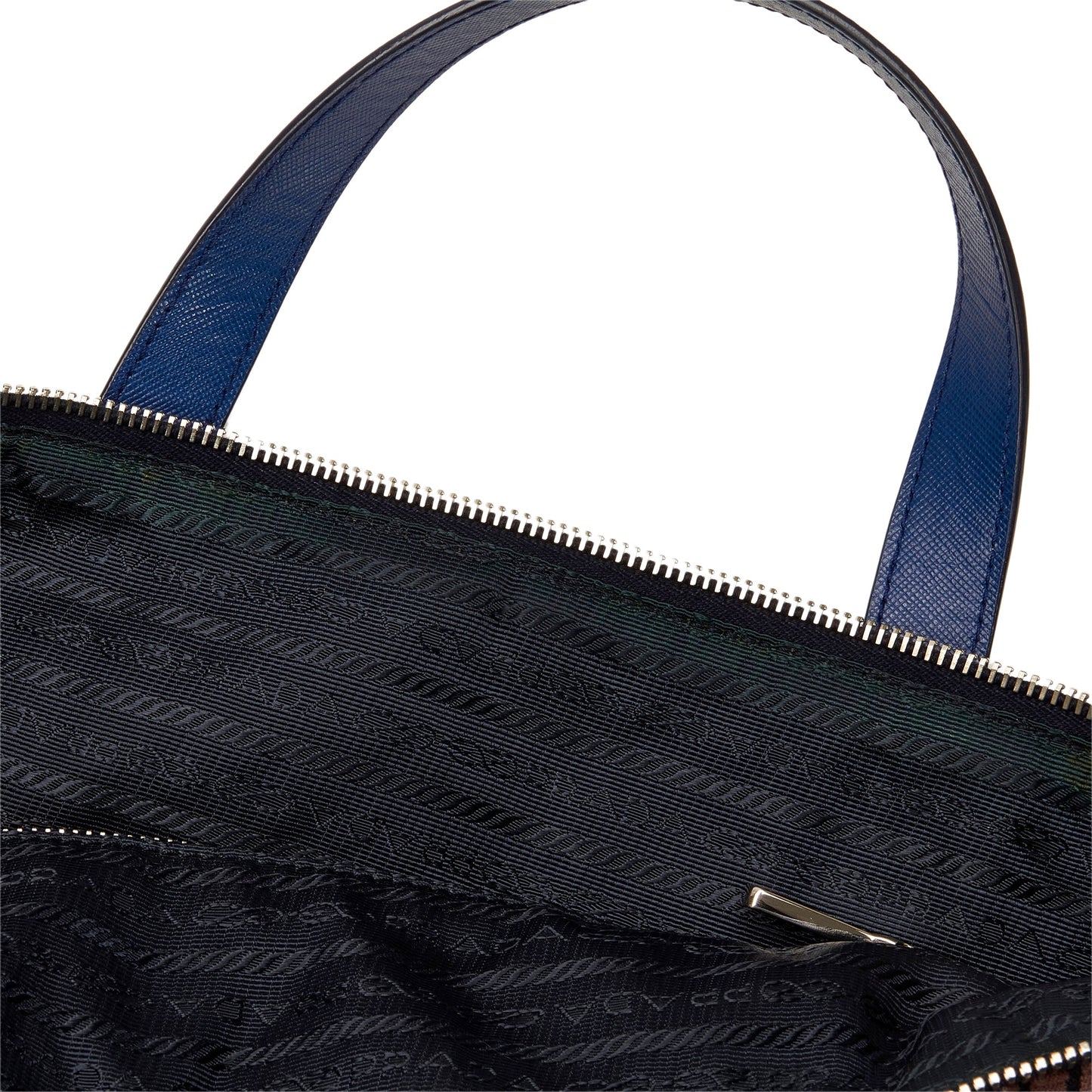 Prada Tessuto Stampato Blue Nylon Canvas