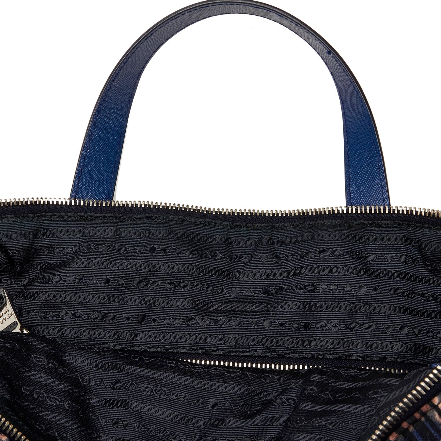 Prada Tessuto Stampato Blue Nylon Canvas