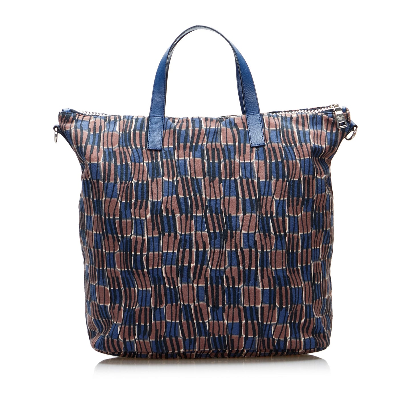 Prada Tessuto Stampato Blue Nylon Canvas