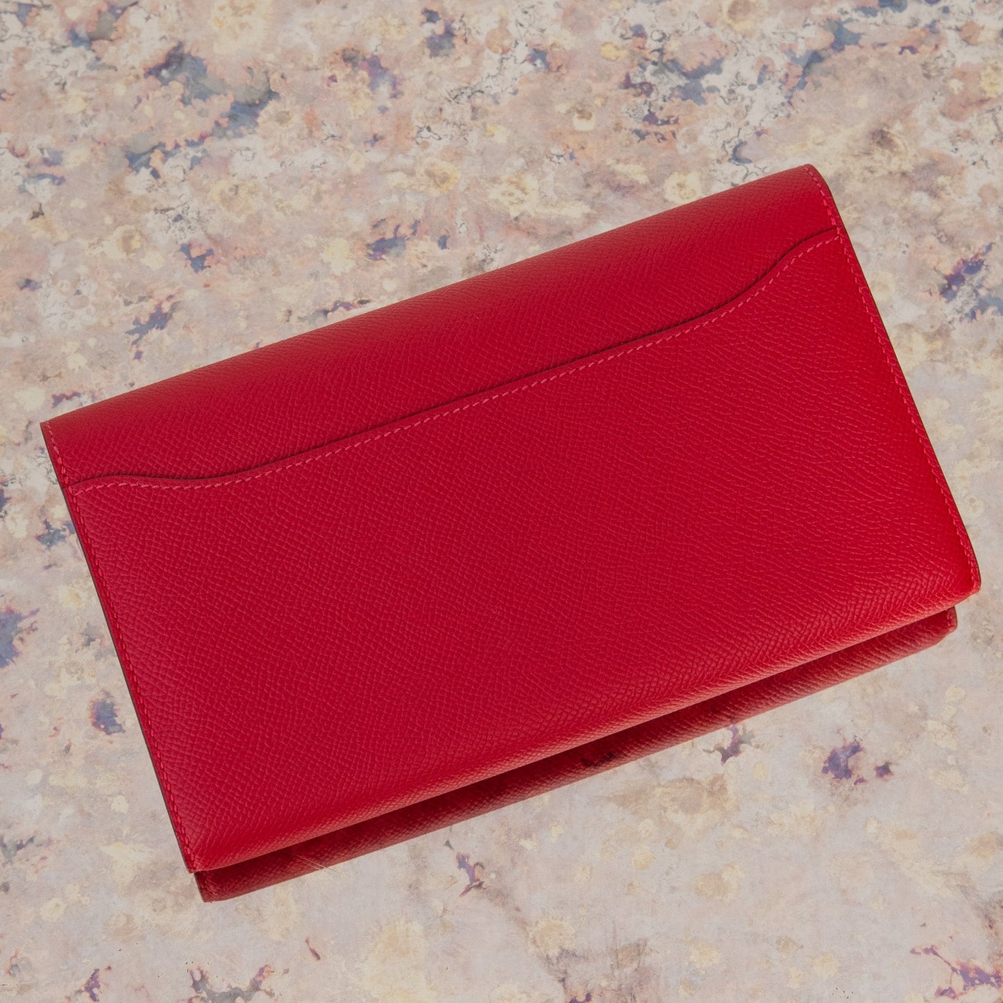 Hermes Red  Constance Long Wallet Clutch