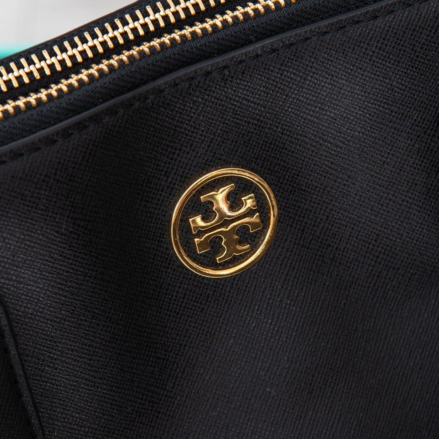 Tory Burch Robinson Black Leather Tote Bag