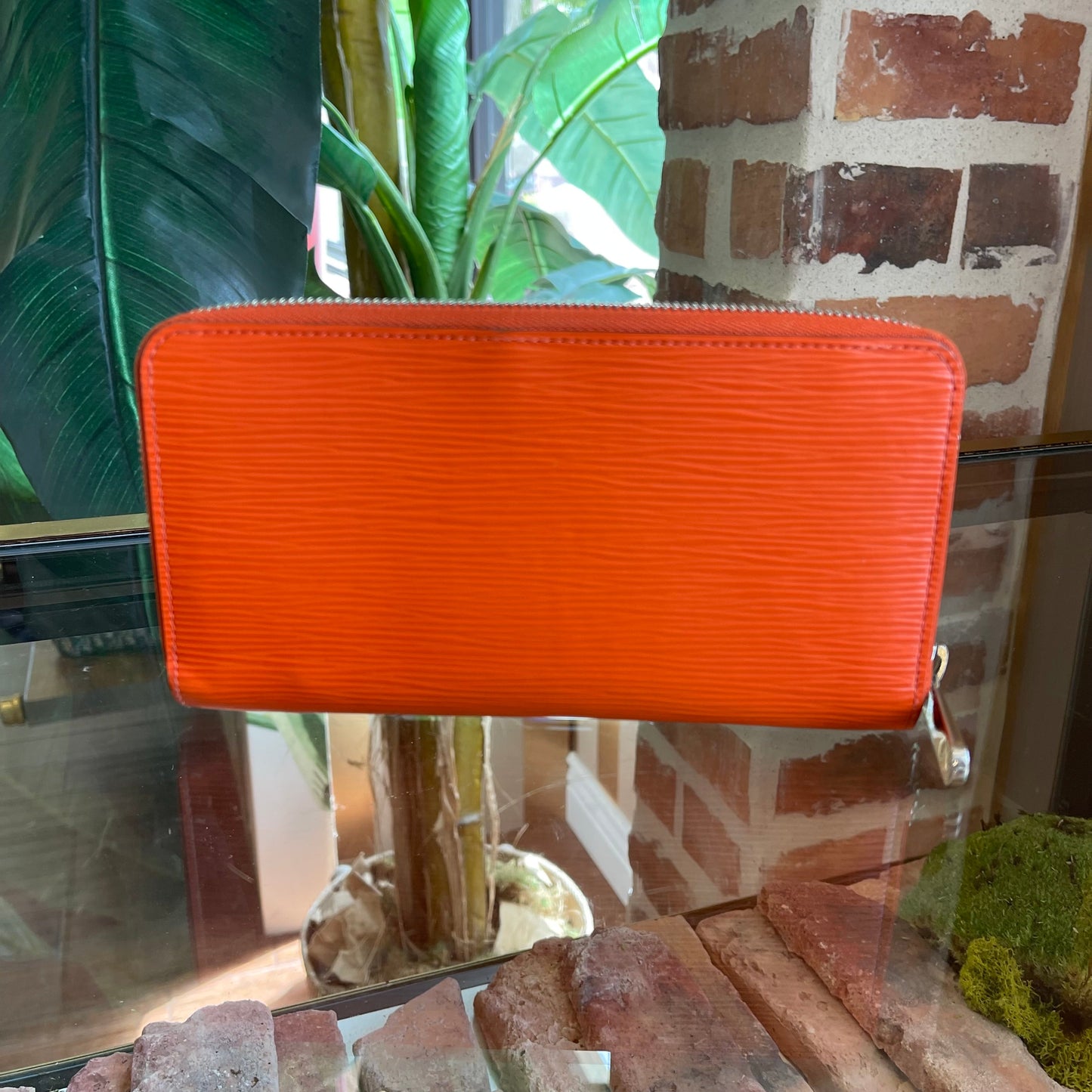 LOUIS VUITTON Orange Epi Leather Zippy Wallet