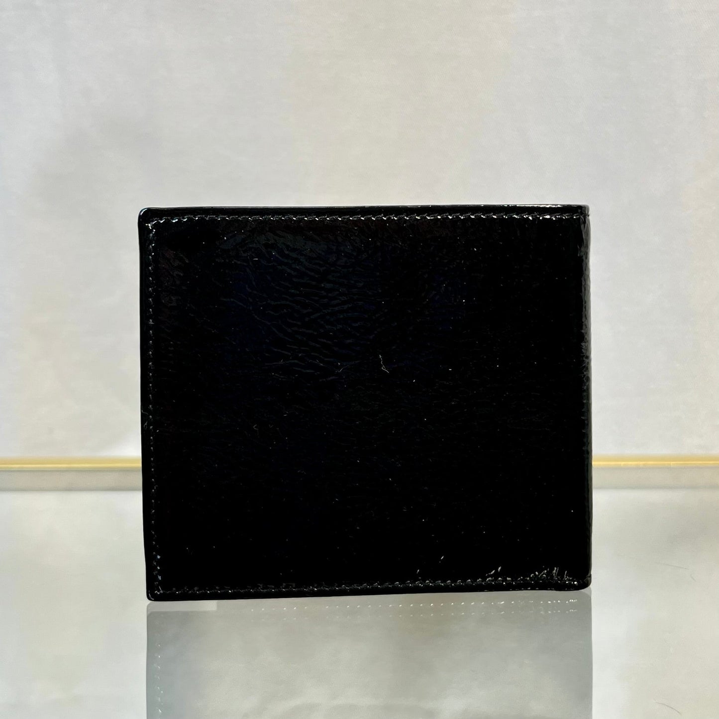 SAINT LAURENT Belle de Jar Black Patent Leather Bifold Wallet