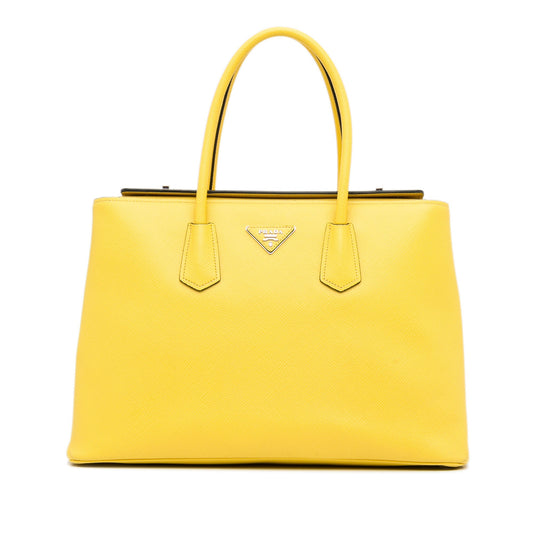 Prada Double Cuir Yellow Saffiano