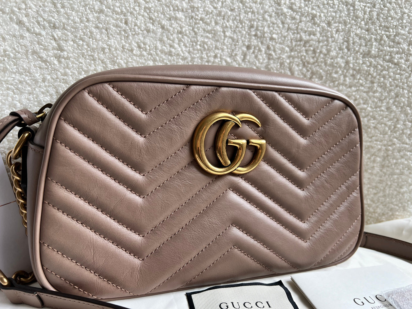 Gucci GG Marmont Dusty Pink Small Shoulder Bag (RRP £1340)