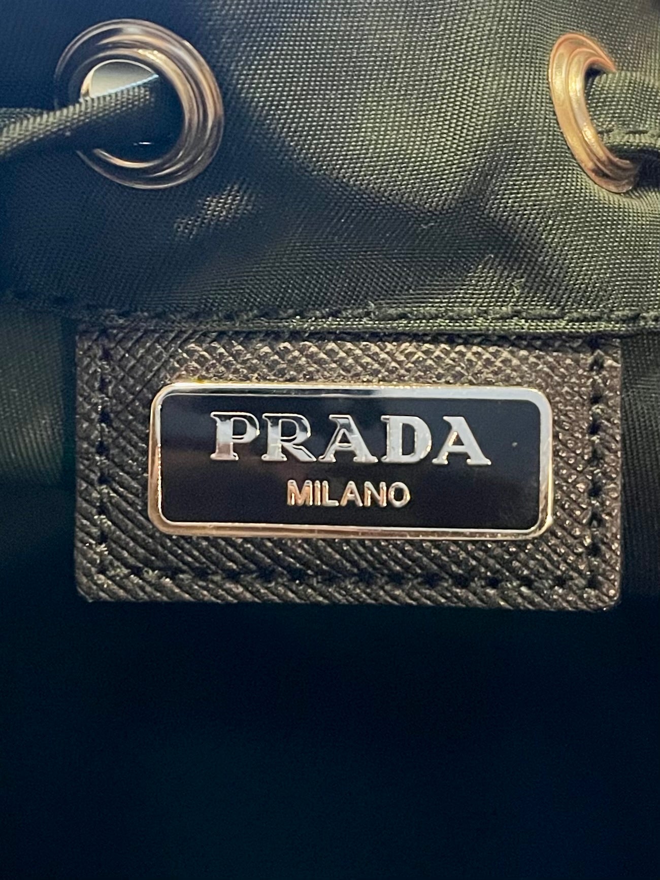 PRADA Green Nylon Drawstring Pouch