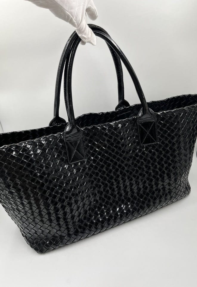 Bottega Veneta Intrecciato Patent Leather Tote