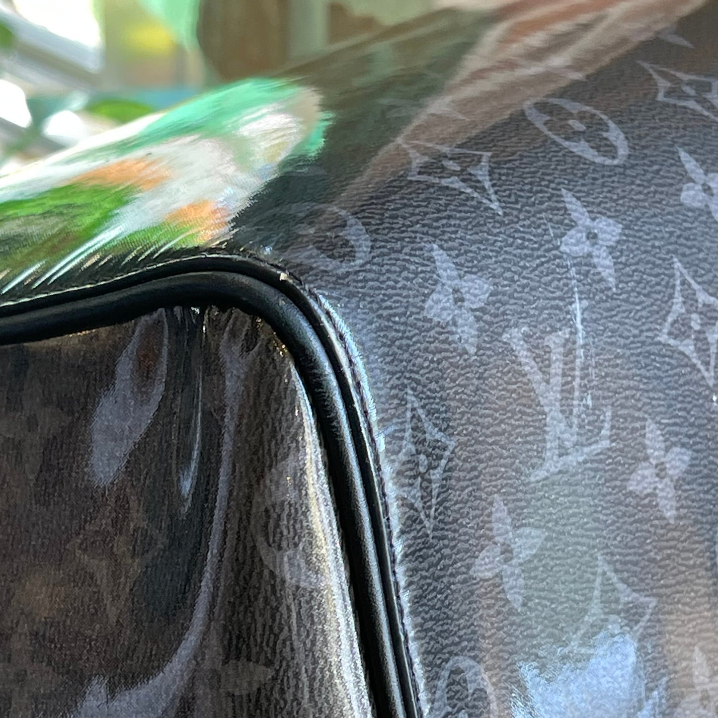 LOUIS VUITTON Monogram Eclipse Glaze Keepall Bandouliere 50