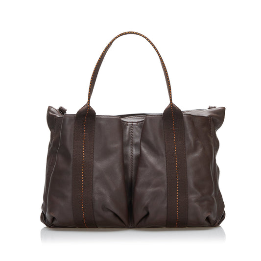 Brown Hermes Caravan Horizontal Tote Bag