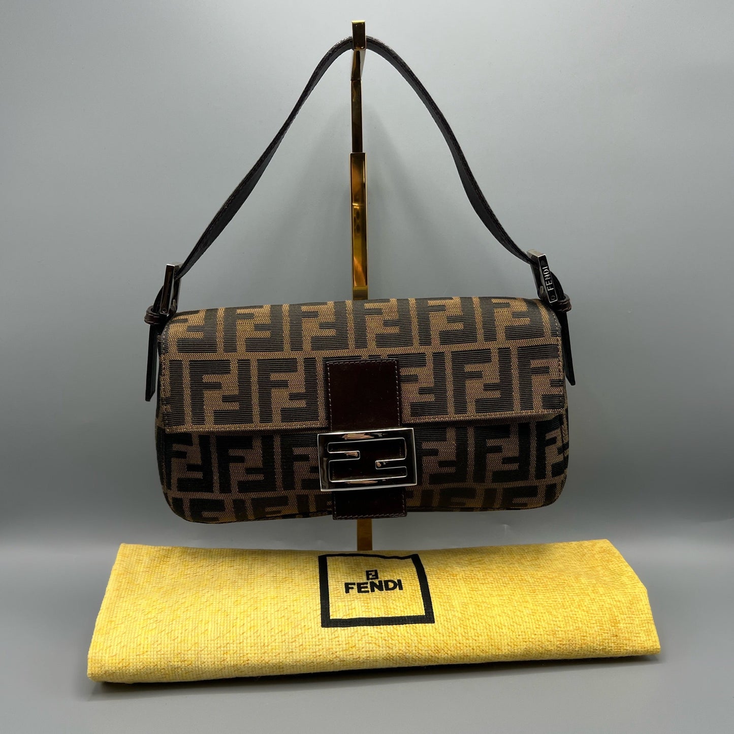 Fendi Zucca Canvas Vintage Baguette Bag