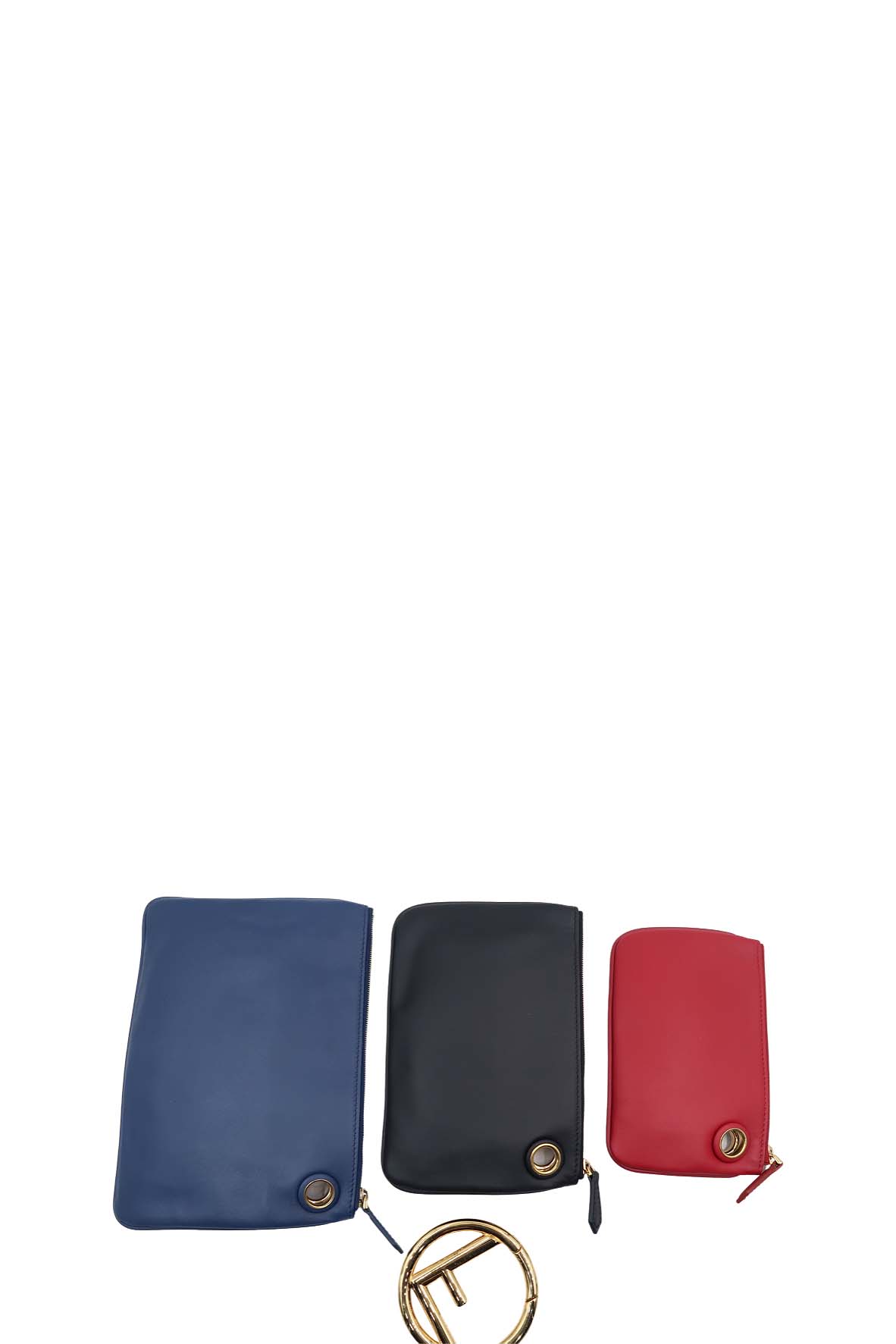 Triplette Leather Clutch Blue, Black, Red