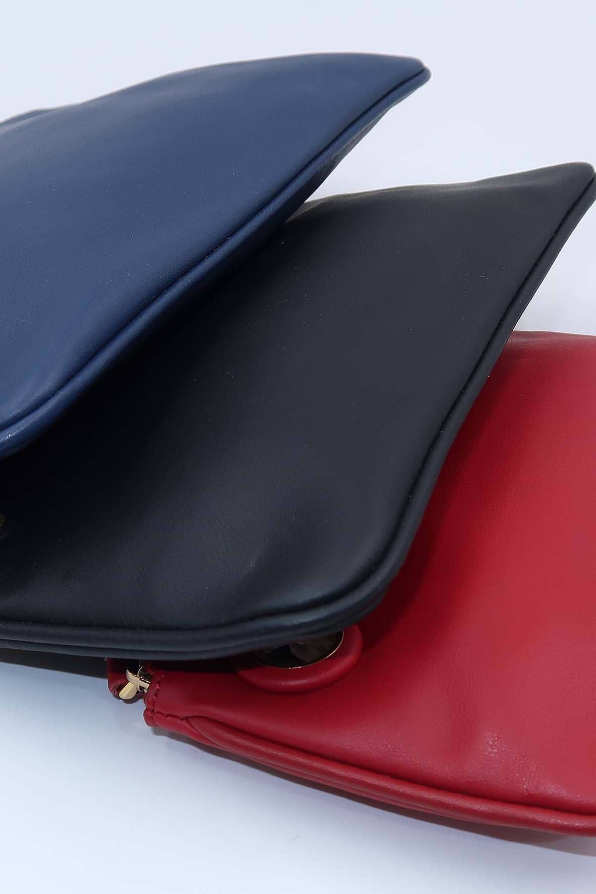 Triplette Leather Clutch Blue, Black, Red