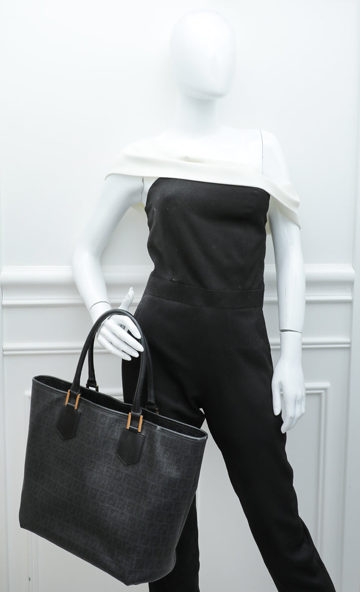 Fendi Black Spalmati Drawstring Tote Bag