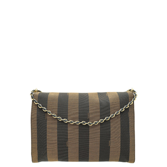 Fendi Bicolor Pequin Claudia Large Bag