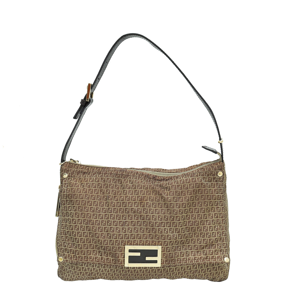 Fendi Brown Zucchino Nylon Shoulder Bag