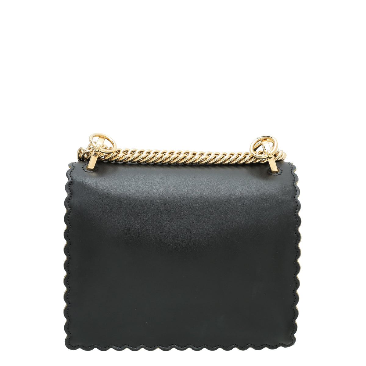 Fendi Black Kan I Scalloped Small Bag