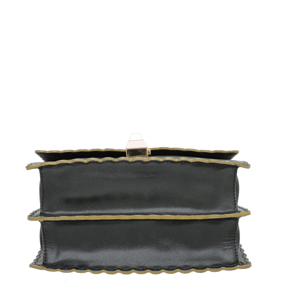 Fendi Black Kan I Scalloped Small Bag