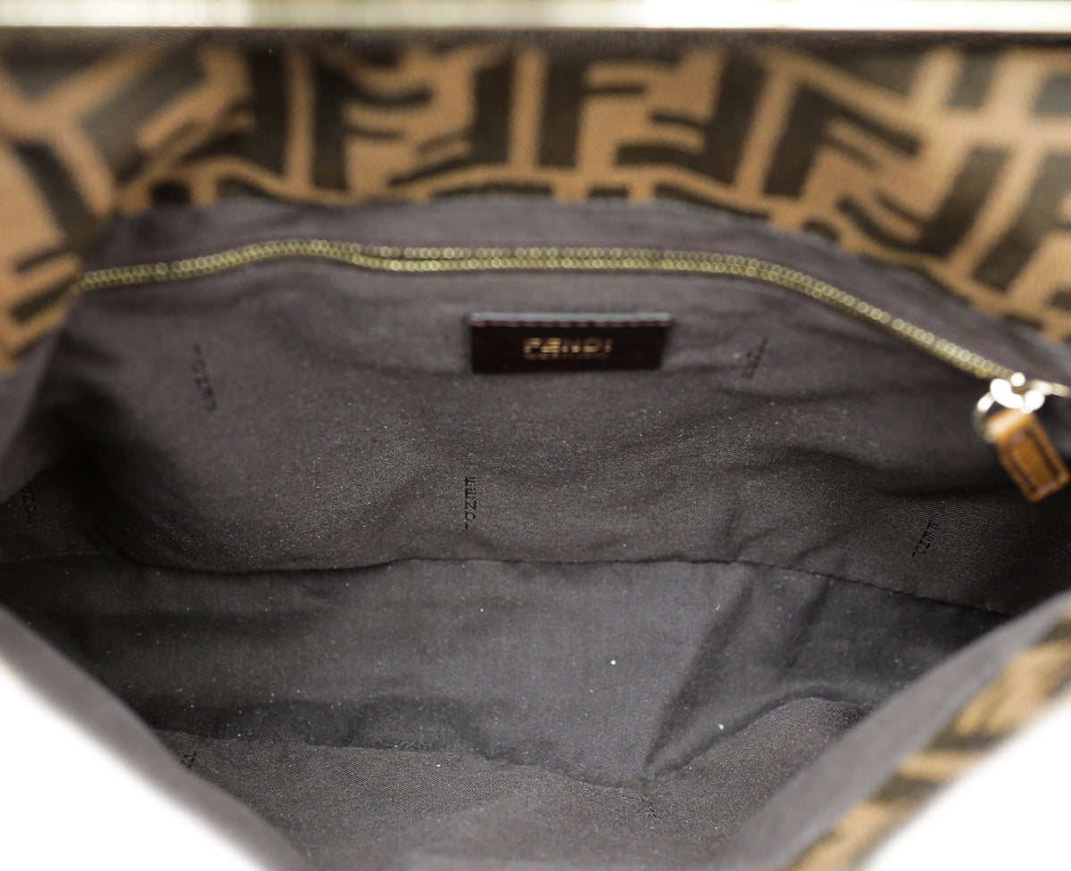 Fendi Tobacco Zucca Baguette Maxi Flap Bag